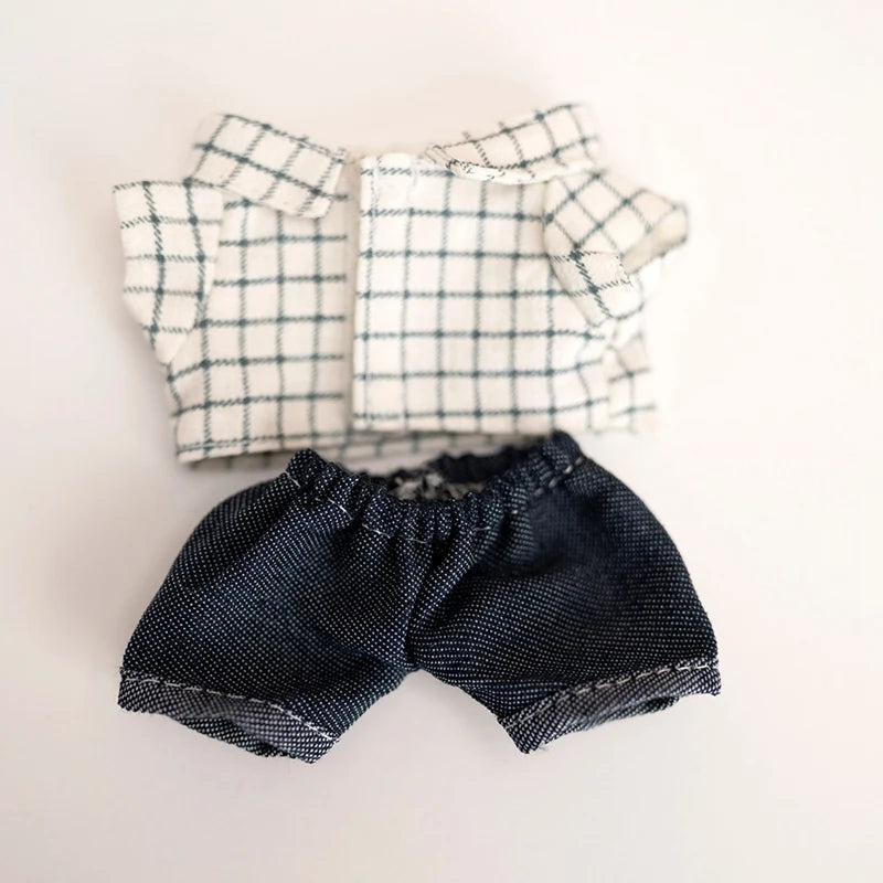3-Piece Plaid Fashion Set for Labubu Dolls