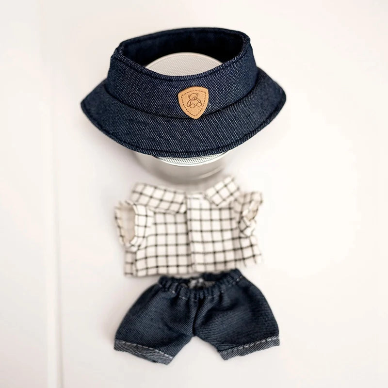 3-Piece Plaid Fashion Set for Labubu Dolls