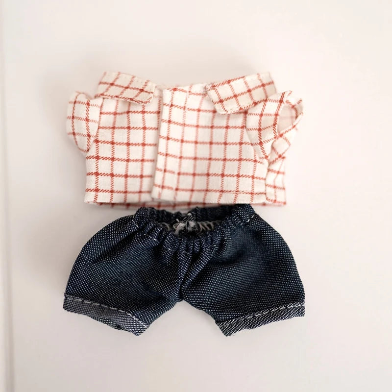 3-Piece Plaid Fashion Set for Labubu Dolls