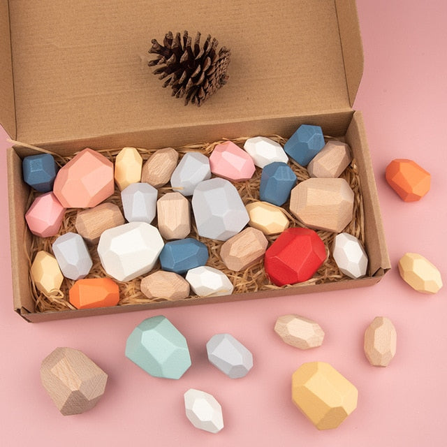 Wooden Bebe Balance Stones