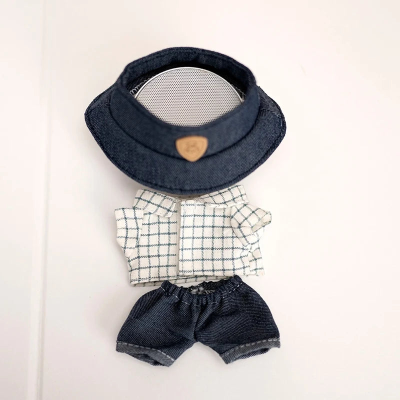 3-Piece Plaid Fashion Set for Labubu Dolls
