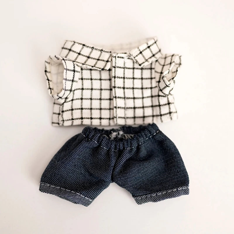 3-Piece Plaid Fashion Set for Labubu Dolls