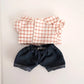 3-Piece Plaid Fashion Set for Labubu Dolls